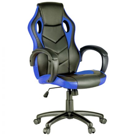 Кресло игровое Helmi HL-S07 "Boost", экокожа/ткань черная/синяя Кресло игровое Helmi HL-S07 "Boost", экокожа/ткань черная/синяя