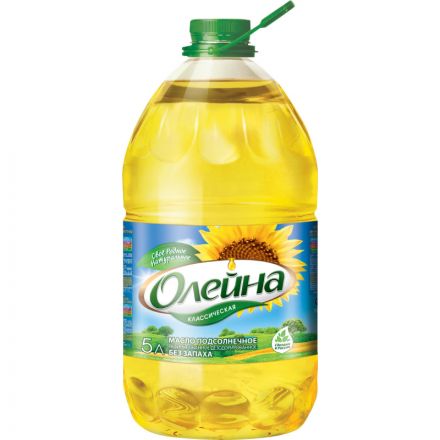 Масло Олейна подсолнечное рафинированное, 5 л