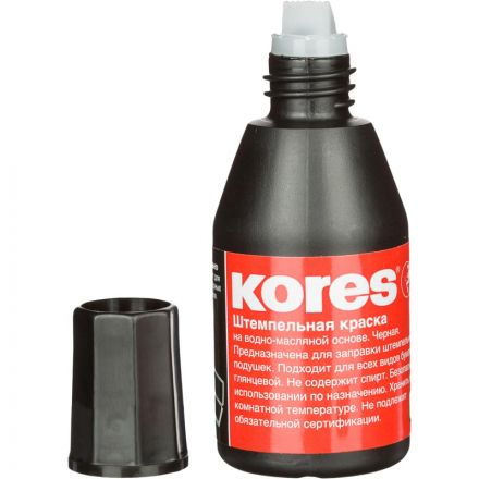 Краска штемпельная Kores черная на водно-масляной основе 28 г