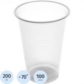 Стакан одноразовый 200мл прозр., для хол/гор.,  бюджет, КОМУС ПП100шт/уп