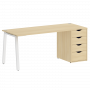Home Office Стол письменный VR.SP-3-178.4.A Акация/Белый металл 1780*720*750