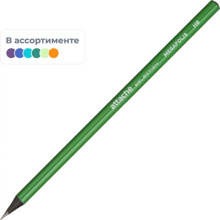 Карандаш чернографитный Attache Selection Megapolis HB заточенный