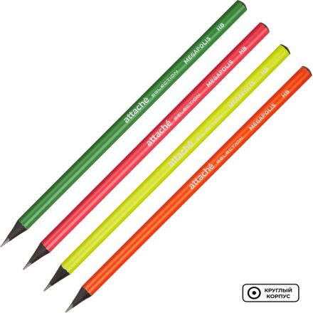 Карандаш чернографитный Attache Selection Megapolis HB заточенный