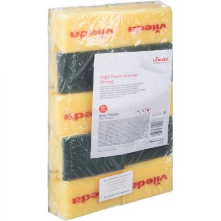 Губка для мытья посуды Vileda Professional Средняя жесткость 95х70х45 мм 10 штук в упаковке желтые/зеленый абразив (арт. производителя 125604) Губка для мытья посуды Vileda Professional Средняя жесткость 95х70х45 мм 10 штук в упаковке желтые/зеленый абразив (арт. производителя 125604)