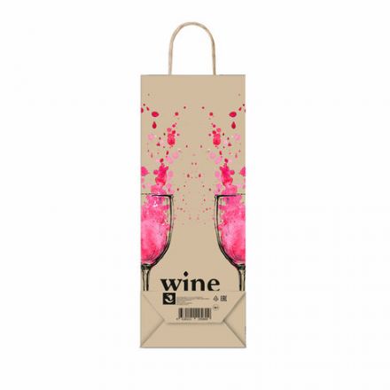 Крафт-пакет бумажный "Wine not?" 15х8х39 см, с кручеными ручками, плотность 80 г/м2, 115809 Крафт-пакет бумажный "Wine not?" 15х8х39 см, с кручеными ручками, плотность 80 г/м2, 115809