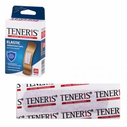 Набор пластырей 20 шт. TENERIS ELASTIC, эластичный, на тканевой основе, бактерицидный с ионами серебра, коробка с европодвесом, 0208-029 Набор пластырей 20 шт. TENERIS ELASTIC, эластичный, на тканевой основе, бактерицидный с ионами серебра, коробка с европодвесом, 0208-029