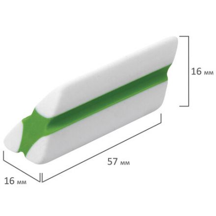 Ластик BRAUBERG "Jet", 57х16х16 мм, цвет ассорти, треугольный, скошенные края, 228718