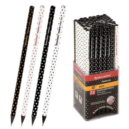 Карандаш чернографитный BRAUBERG "PREMIUM TURKEY", 1 шт., "Dots", НВ, ассорти, дисплей, 181563 Карандаш чернографитный BRAUBERG "PREMIUM TURKEY", 1 шт., "Dots", НВ, ассорти, дисплей, 181563