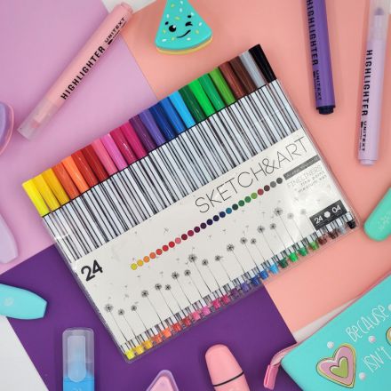 Набор линеров для скетчинга SKETCH&ART В ПВХ кармане 0.4 мм 24 цв 36-0013 Набор линеров для скетчинга SKETCH&ART В ПВХ кармане 0.4 мм 24 цв 36-0013