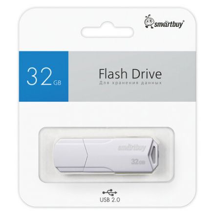 Флеш-диск 32 GB SMARTBUY Clue, USB 2.0, белый, SB32GBCLU-W Флеш-диск 32 GB SMARTBUY Clue, USB 2.0, белый, SB32GBCLU-W