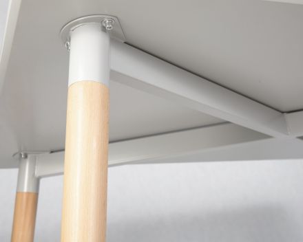 Стол обеденный DOBRIN SERRA WIDE, ножки светлый бук, столешница светло-серая Стол обеденный DOBRIN SERRA WIDE, ножки светлый бук, столешница светло-серая