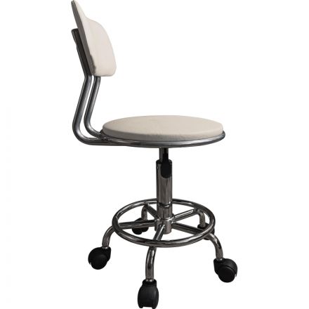 Кресло ZM_ лабораторное М106-02хром силвер2,и/к ц276 т4934слон.кость ролики