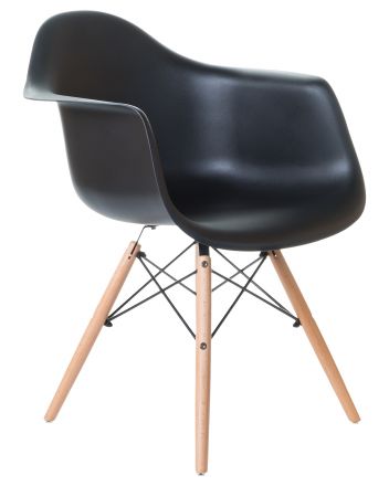 Стул обеденный DOBRIN DAW, ножки светлый бук, цвет сиденья чёрный