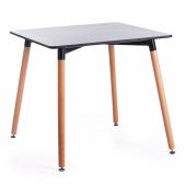 Стол JOHN (mod. T1003), МДФ/дерево, 80 х 80 х 75 см , Black (черный)/ Natural (натуральный)