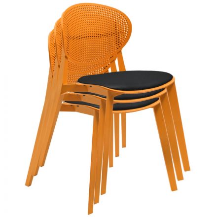 Стул для столовых EL_SHT-S111-CN1 пластик оранжевый/черный