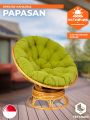 Кресло-качалка Папасан/Papasan (W 23/01 B) /с подушкой/ 115х78х104см, медовый, флок олива, 23