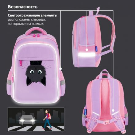 Рюкзак BRAUBERG FAVOUR, 2 отделения, 3 кармана, "Hide and seek", 40х29х15 см, 273122