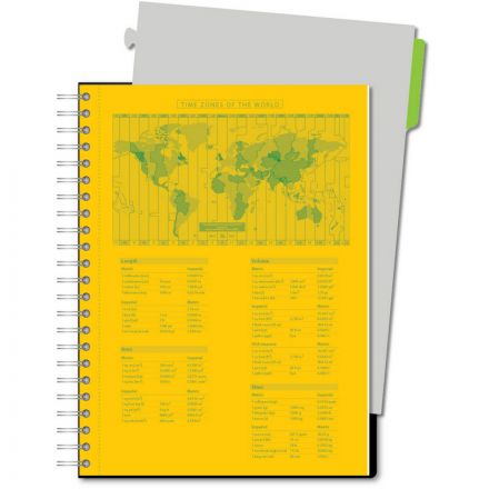 Бизнес-тетрадь Attache Selection Smartbook А4 120 листов желтая/зеленая в линейку 1 разделитель на спирали (238х299 мм)