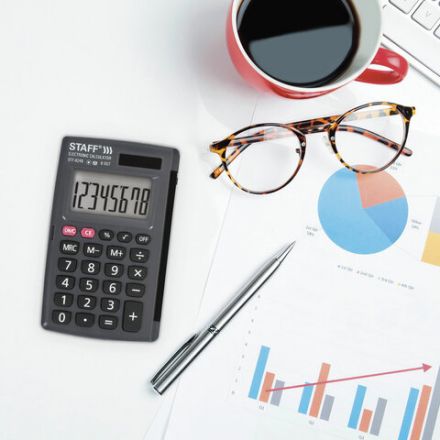 Калькулятор карманный STAFF STF-6248 (104х63 мм), 8 разрядов, двойное питание, 250284 Калькулятор карманный STAFF STF-6248 (104х63 мм), 8 разрядов, двойное питание, 250284