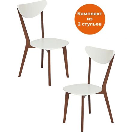 Стул UT_MAXI жестк. сиденье, осн. Бук/ мдф, белый/корич. (2шт/уп.)