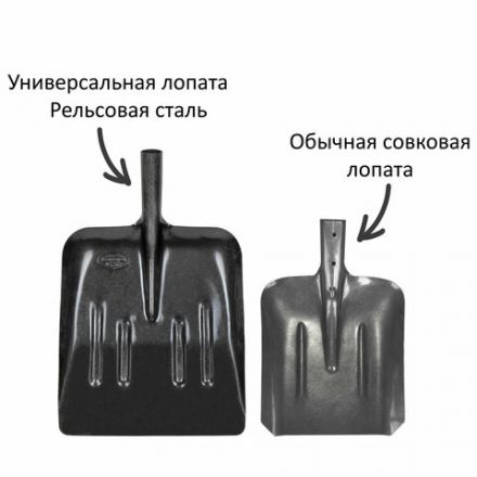 Лопата-ледоруб снеговая 33х37см "БУЛЬДОЗЕР" прочная РЕЛЬСОВАЯ СТАЛЬ, деревянный черенок, для мокрого снега, льда, щебня, ГРАНДМАСТЕР, 700334