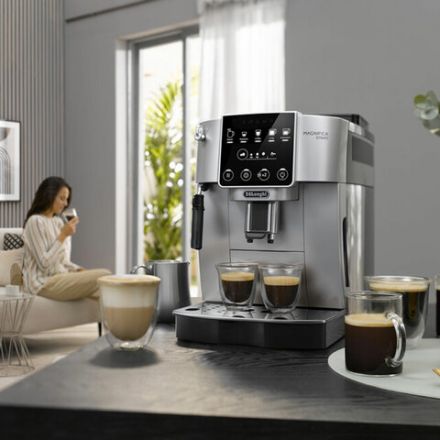 Кофемашина DELONGHI Magnifica Start ECAM220.30.SB, 1450 Вт, объем 1,8 л, ручной капучинатор, серебристо-черная Кофемашина DELONGHI Magnifica Start ECAM220.30.SB, 1450 Вт, объем 1,8 л, ручной капучинатор, серебристо-черная