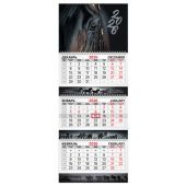 Календарь квартальный 2026 г., 3 блока, 3 гребня, бегунок, мелованная бумага, BRAUBERG EXTRA, "Символ года", 116812