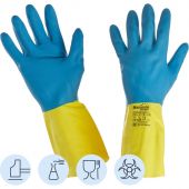 Перчатки Manipula Specialist Союз LN-F-05 из неопрена и латекса синие/желтые (размер 8, M)