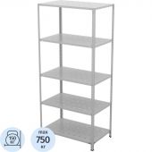 Стеллаж металлический ГТС_ТС Лайт, 2200x1000x500, Полки: 5 шт. метал. перф