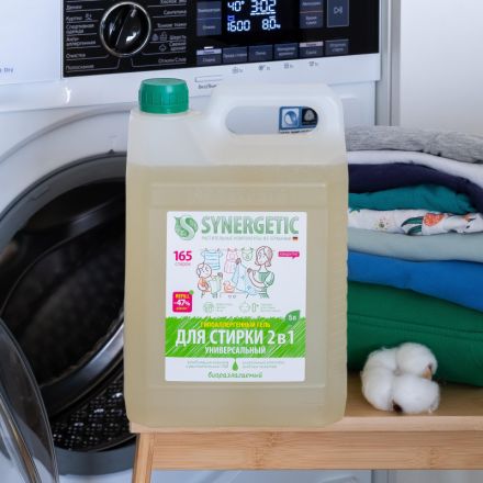 Гель для стирки 2 в 1 c пятновыводителем SYNERGETIC, 5л Гель для стирки 2 в 1 c пятновыводителем SYNERGETIC, 5л