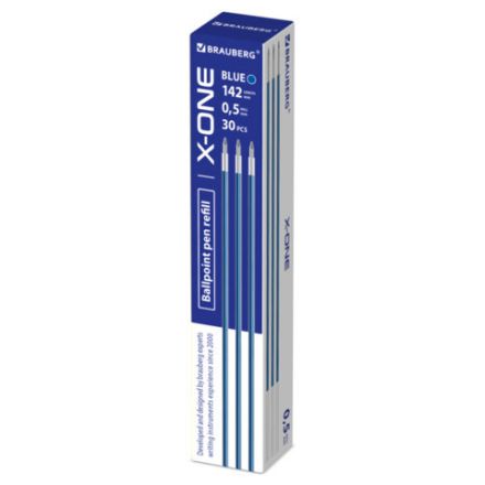 Стержень шариковый BRAUBERG "X-ONE" 142 мм, СИНИЙ, узел 0,5 мм, линия письма 0,35 мм, 143991 Стержень шариковый BRAUBERG "X-ONE" 142 мм, СИНИЙ, узел 0,5 мм, линия письма 0,35 мм, 143991