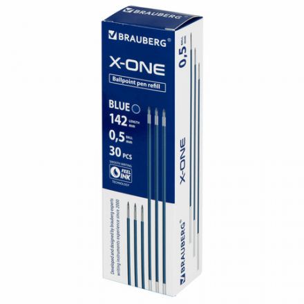 Стержень шариковый BRAUBERG "X-ONE" 142 мм, СИНИЙ, узел 0,5 мм, линия письма 0,35 мм, 143991 Стержень шариковый BRAUBERG "X-ONE" 142 мм, СИНИЙ, узел 0,5 мм, линия письма 0,35 мм, 143991