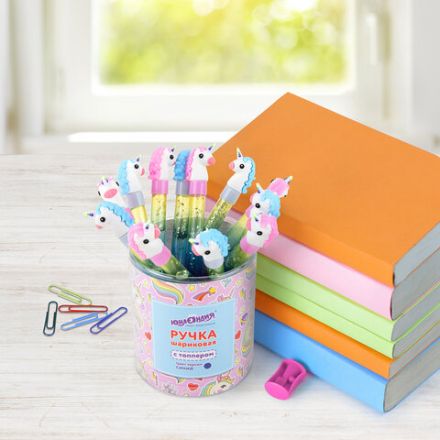 Ручка с топпером и блестками шариковая ЮНЛАНДИЯ "Единорог", детали ассорти, СИНЯЯ, пишущий узел 0,7 мм, 143791 Ручка с топпером и блестками шариковая ЮНЛАНДИЯ "Единорог", детали ассорти, СИНЯЯ, пишущий узел 0,7 мм, 143791