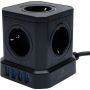 Сетевой фильтр Cablexpert Tower 5р/3м, 10А, 4хUSB, черный(TWR-5-U4-B-3) Сетевой фильтр Cablexpert Tower 5р/3м, 10А, 4хUSB, черный(TWR-5-U4-B-3)