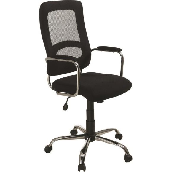 Кресло для руководителя Форс черное (ткань/сетка,металл)