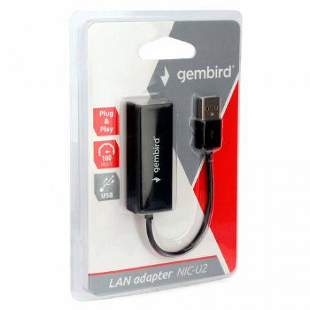 Сетевой адаптер Ethernet GEMBIRD USB 2.0 – Fast Ethernet adapter, RTL8152, NIC-U2 Сетевой адаптер Ethernet GEMBIRD USB 2.0 – Fast Ethernet adapter, RTL8152, NIC-U2