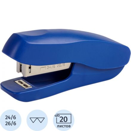 Степлер Attache Economy №24/6, 26/6, до 20 листов, пластик, синий Степлер Attache Economy №24/6, 26/6, до 20 листов, пластик, синий