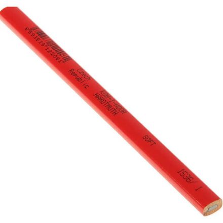 Карандаш столярный KOH-I-NOOR, 1 шт., B, грифель 5х2 мм, корпус красный, 0153600100177