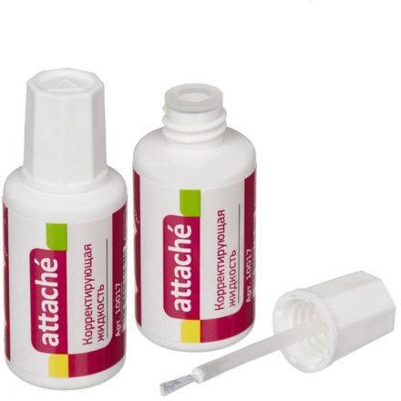 Корректирующая жидкость (штрих) Attache быстросохнущая 20 мл