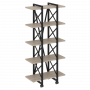 Loft Стеллаж на колесных опорах-5 полок VR.L-MST.K-5.4V Дуб аттик/Чёрный металл 800*400*1704