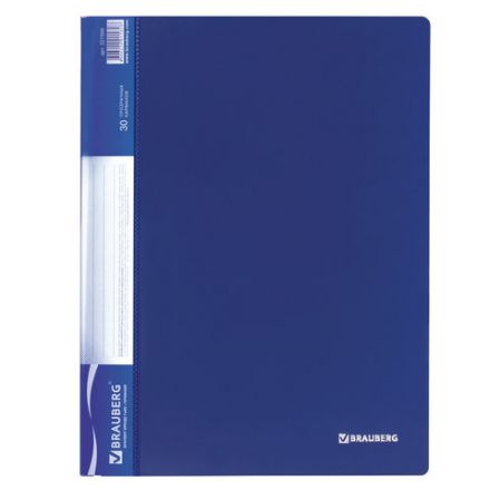 Папка 30 вкладышей BRAUBERG стандарт, синяя, 0,6 мм, 221599 Папка 30 вкладышей BRAUBERG стандарт, синяя, 0,6 мм, 221599