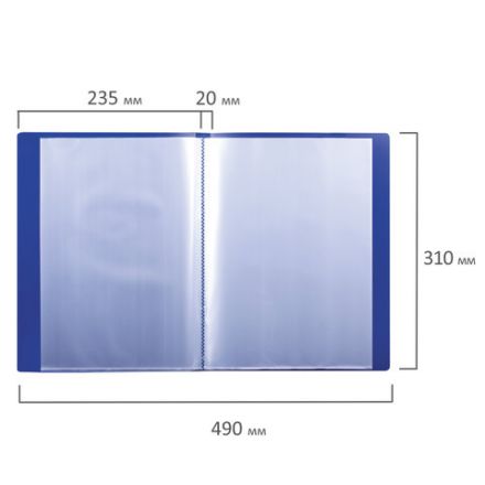 Папка 30 вкладышей BRAUBERG стандарт, синяя, 0,6 мм, 221599 Папка 30 вкладышей BRAUBERG стандарт, синяя, 0,6 мм, 221599
