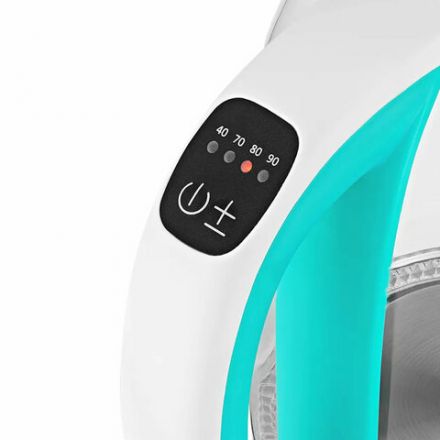 Чайник KITFORT КТ-6140-3, 1,7 л, 2200 Вт, закрытый нагревательный элемент, ТЕРМОРЕГУЛЯТОР, стекло, белый/бирюзовый Чайник KITFORT КТ-6140-3, 1,7 л, 2200 Вт, закрытый нагревательный элемент, ТЕРМОРЕГУЛЯТОР, стекло, белый/бирюзовый