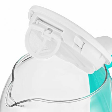 Чайник KITFORT КТ-6140-3, 1,7 л, 2200 Вт, закрытый нагревательный элемент, ТЕРМОРЕГУЛЯТОР, стекло, белый/бирюзовый Чайник KITFORT КТ-6140-3, 1,7 л, 2200 Вт, закрытый нагревательный элемент, ТЕРМОРЕГУЛЯТОР, стекло, белый/бирюзовый