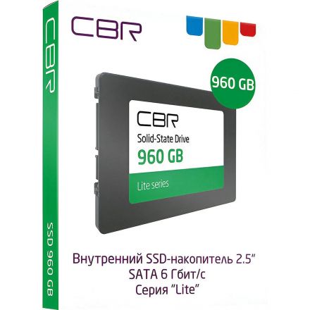 SSD накопитель CBR Lite 960GB, 2.5, SATA, 3D TLC NAND(SSD-960GB-2.5-LT22)
