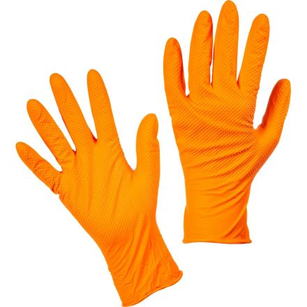 Перчатки одноразовые нитрил Steel Grip цв.оранжевый (50 пар/уп)р.XXL,ПС