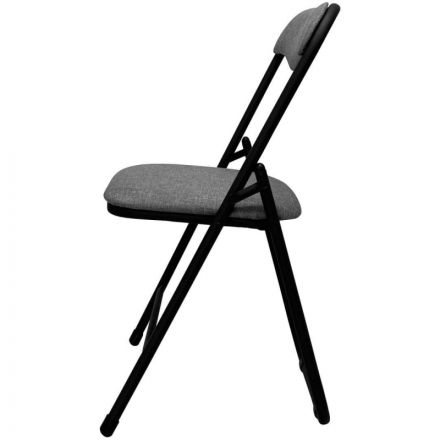 Стул складной  каркас черный,обивка ткань серый  РС 04