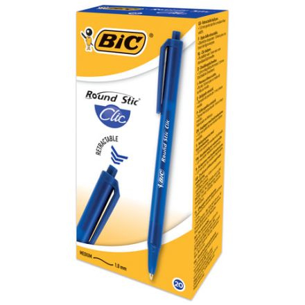 Ручка шариковая автоматическая BIC "Round Stic Clic", СИНЯЯ, узел 1 мм, линия письма 0,32 мм, 926376 Ручка шариковая автоматическая BIC "Round Stic Clic", СИНЯЯ, узел 1 мм, линия письма 0,32 мм, 926376
