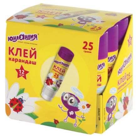 Клей-карандаш ЮНЛАНДИЯ "ЮНЛАНДИК И БОЖЬЯ КОРОВКА", 25 г, улучшенный, 227612 Клей-карандаш ЮНЛАНДИЯ "ЮНЛАНДИК И БОЖЬЯ КОРОВКА", 25 г, улучшенный, 227612