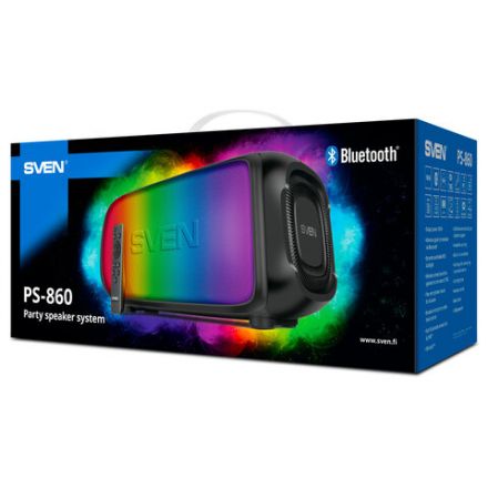 Колонка портативная SVEN PS-860, 100 Вт, TWS, Bluetooth, FM, USB, microSD, черный, SV-022518 Колонка портативная SVEN PS-860, 100 Вт, TWS, Bluetooth, FM, USB, microSD, черный, SV-022518